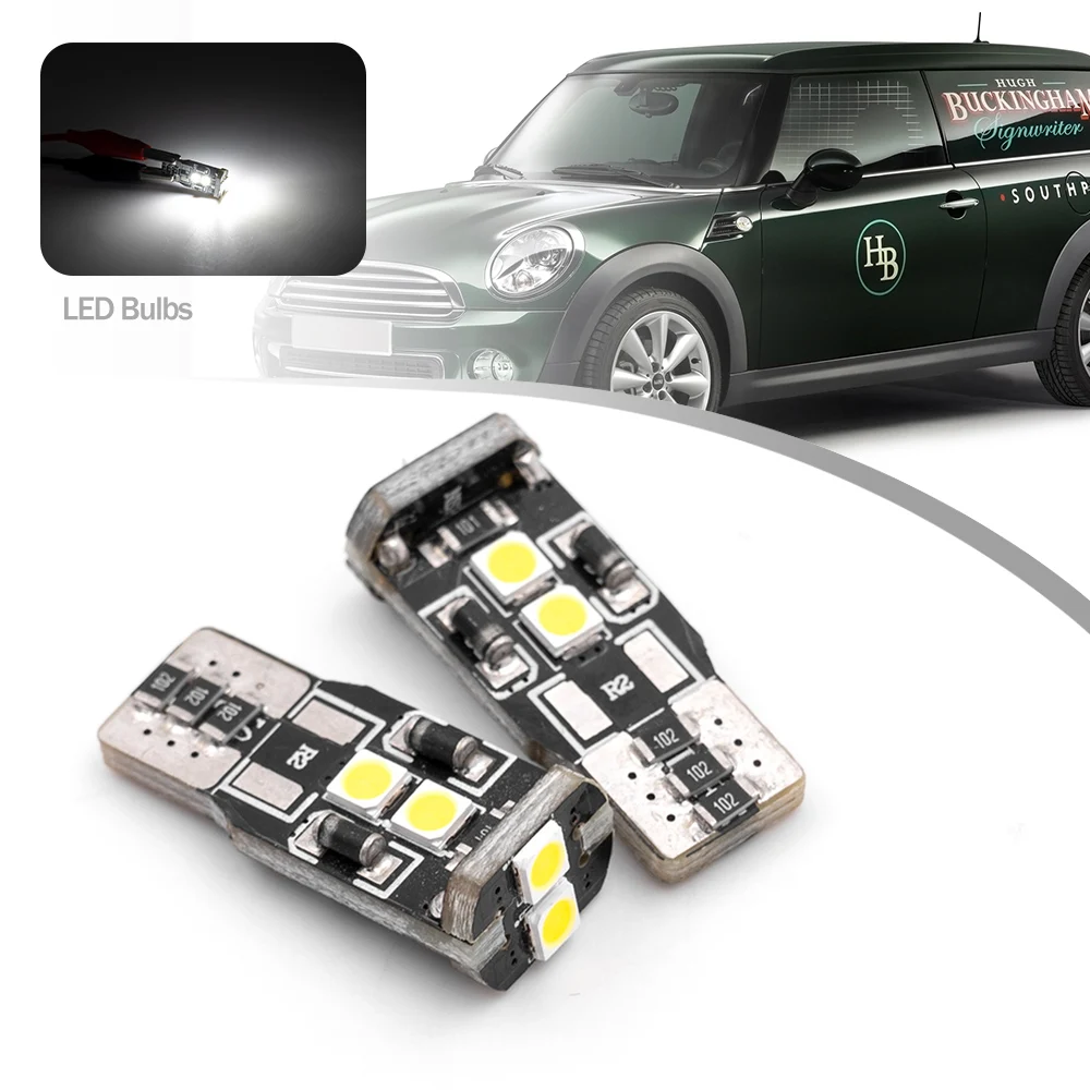 

2 шт. для Mini Clubman Clubvan R55 Countryman R60 10-16 Paceman R61 12-16 T10 W5W 194, светодиодный номерной знак для парковки