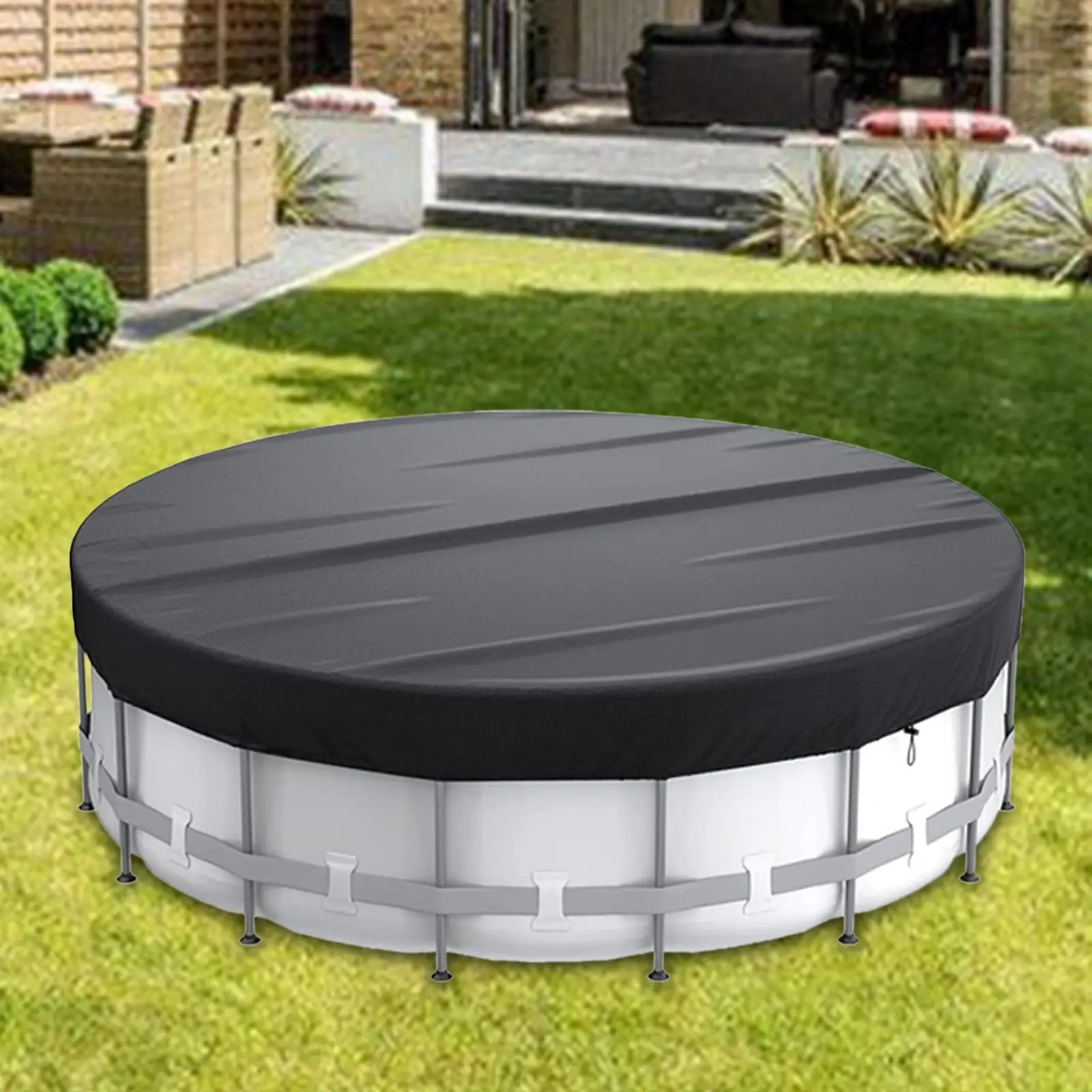

above Ground Pool Lid Cover Round Pool Lid Tarp Swimming Pool Lid for Outdoor Frame Swimming Pools Garden Bubble Massage SPA