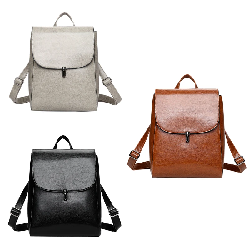 

Fashion Women Backpack Youth Leather Backpacks For Teenage Girls Female School Shoulder Bag Lock Backpack