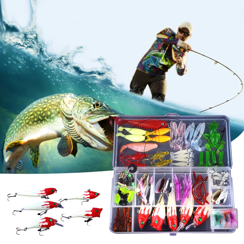 Description Picture 6 of itemCarbon Steel Fishing Lures Kit Multifunction Topwater Bait Rigs Reusable Spinnerbaits Set for Outdoor Fishing Accessories Tool