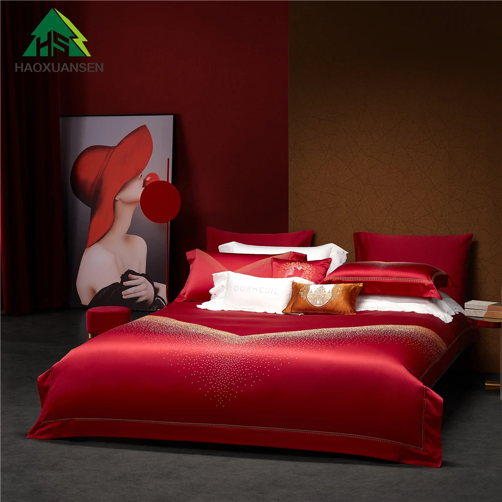 Dreamy Starry Sky Bedding Set Puro Cotone Tinto In Filo Jacquard Sexy Lady Deep Sleep Silky Soft Copripiumino Lenzuola Federa
