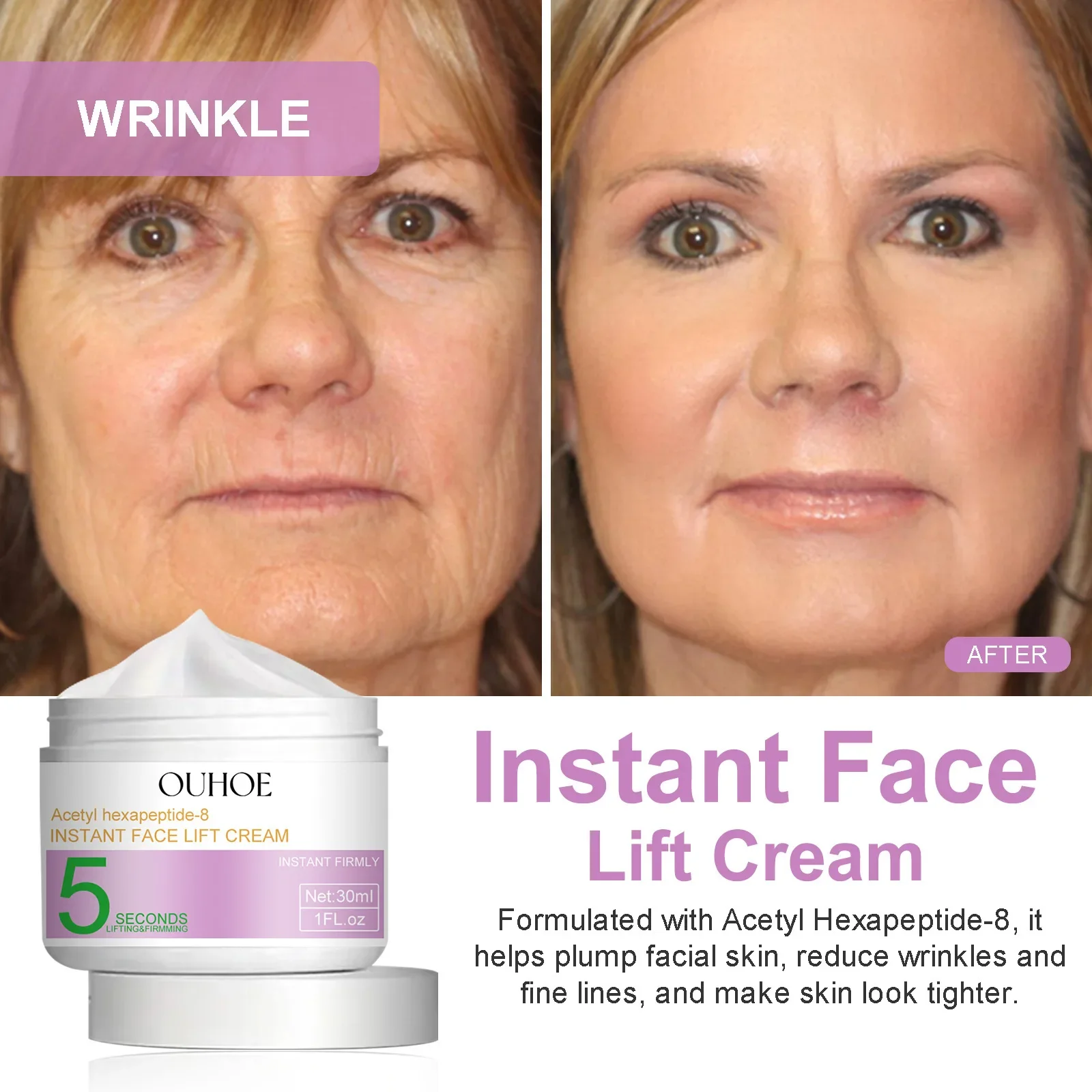 Crema facial antiarrugas, hidratante, antiedad, atenúa líneas finas, reafirma, mejora la hinchazón, blanquea e ilumina la piel._voghion.com