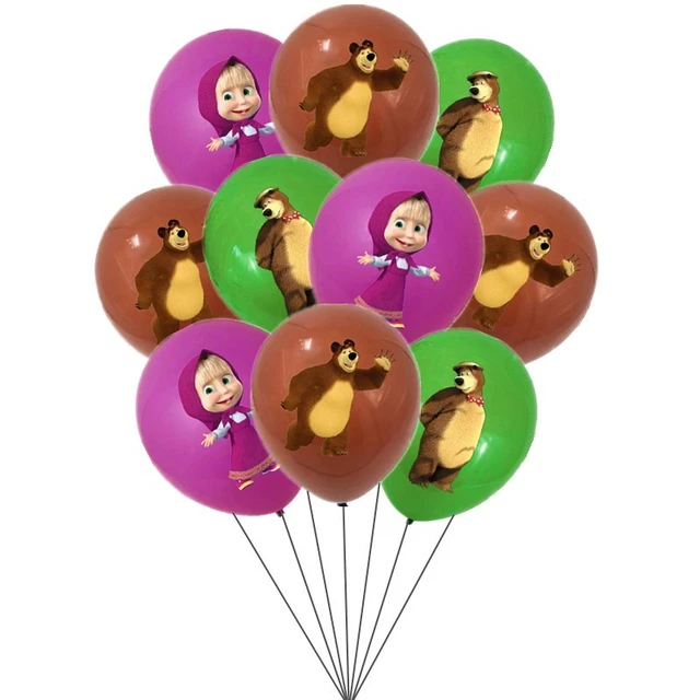 10/20pcs tema ragazza e orso palloncini in lattice da 12 pollici  decorazioni per feste di