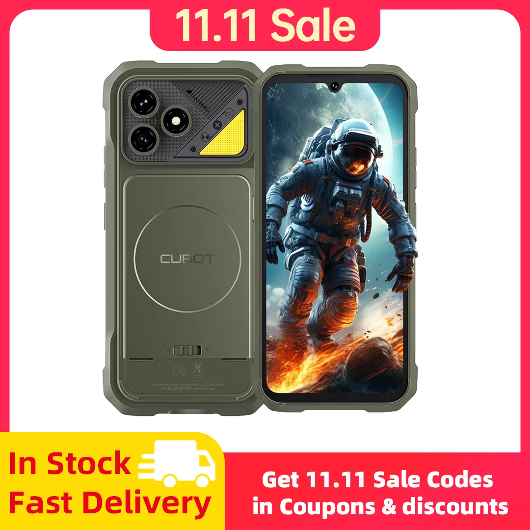 Rugged Smartphone Android 16 Cubot KingKong Dura, Up to 32GB RAM +256GB ROM, 6.88-Inch 120Hz Screen, IP68&IP69&MIL-STD-810H, NFC