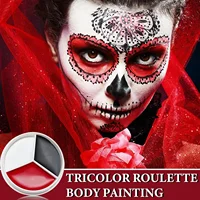 Halloween Makeup Palette Face Body Paint Makeup Wheel White Black Red Waterproof Zombie Skeleton Cosplay Makeup Face Painting 2