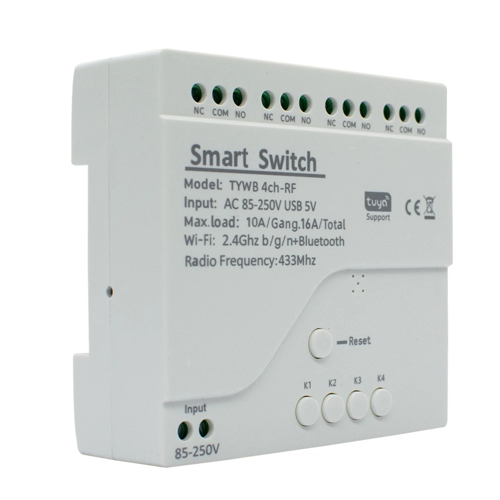 4 Channel WIFI Tuya Smart Life Motor Controller for Electric Linear Actuator,4CH USB 5V 110V 220V Pulse Relay,RF433 Remote