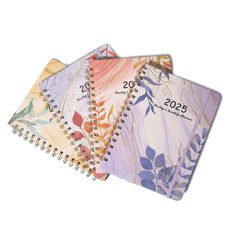 Planner Notebooks Month Weekly Floral Leaves Notebook Schedule Diary Schedule Journal School Office Supplies Stationery