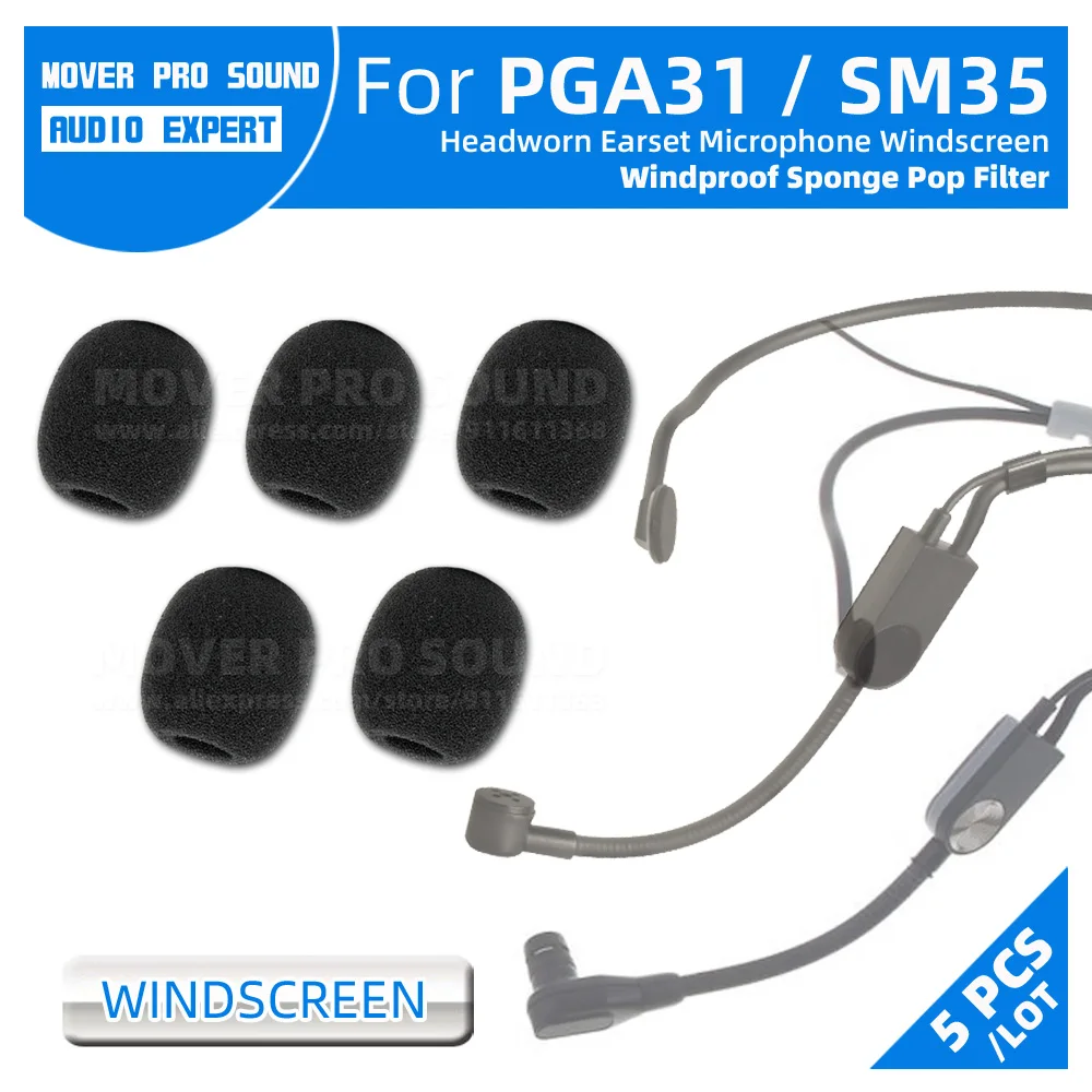 Capa de Espuma para Shure Sm35 Sm35 Pga 31 sm 35 Tqg Auriculares Microfone Pára-brisas Filtro Pop Esponja