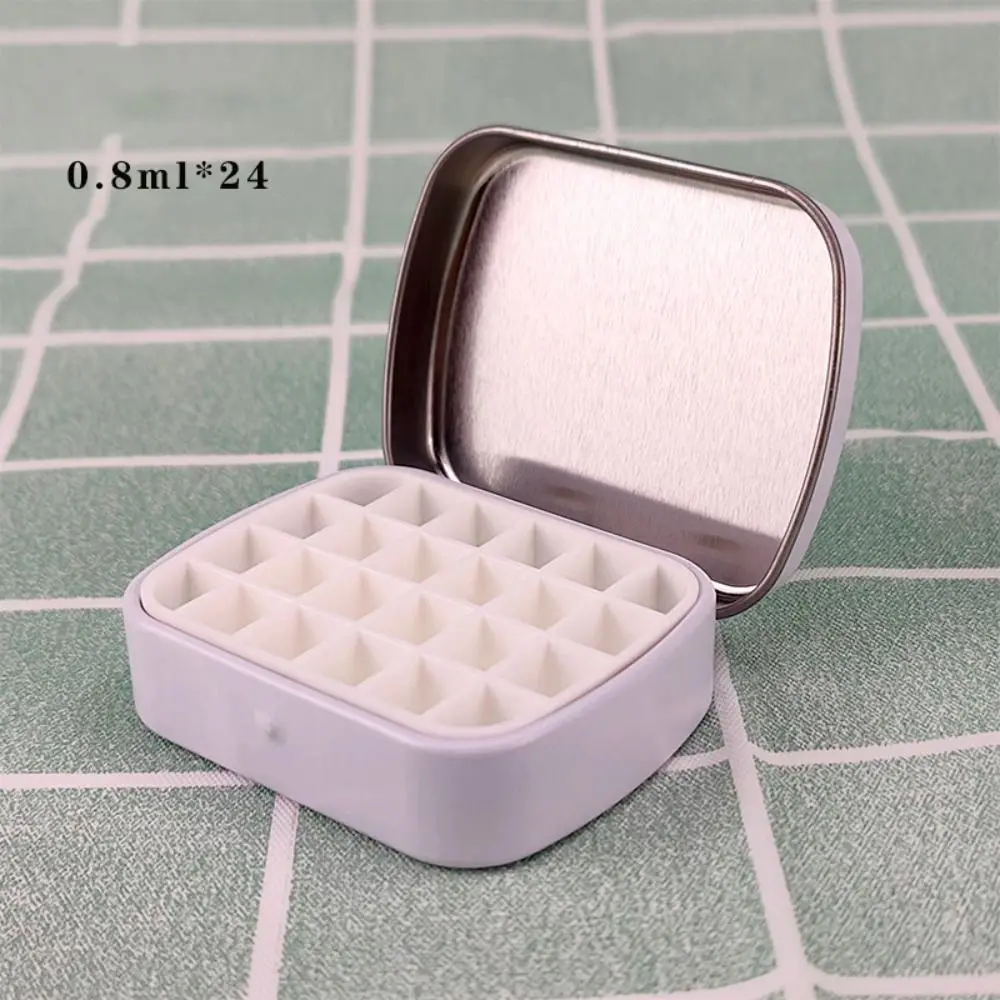 2Pcs 빈 수채화 물감 팔레트 미니 12/24 그리드 수채화 철 상자 방수 먼지 방지 여행용 페인팅 트레이