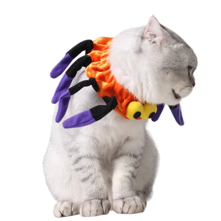 Halloween Spider Style Dog Cat Scarf Collar Pet Muffler for Yokie Teddy Funny Cat Cosplay Costumes Accessories