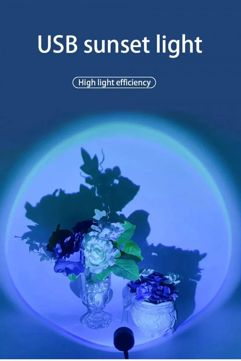 Description Picture 2 of itemLED USB Sunset Lamp Sunlight Projector Portable Atmosphere Lamp Romantic Background Night Light For Bedroom Party Decor Light