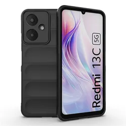 Shockproof Rubber Silicone Protective Bumper Cover for Redmi 13C 5G (Black)