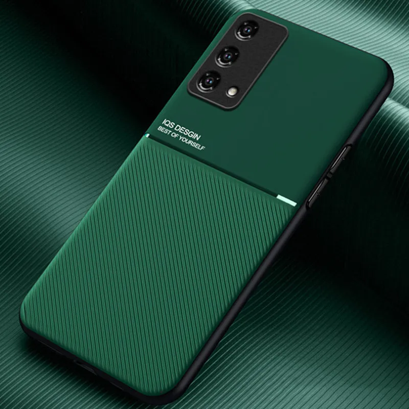Leather Texture Magnetic Holder Shockproof Silicone Case