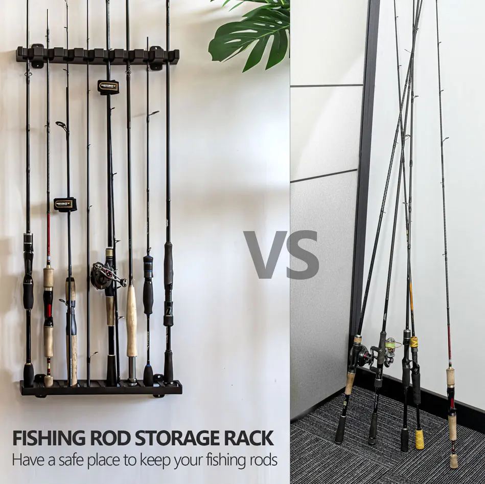 Wall Mount Fishing Rod Holder Horizontal 8-rod Black Fishing Rod Storage  Rack 4x - Storage Holders & Racks - AliExpress