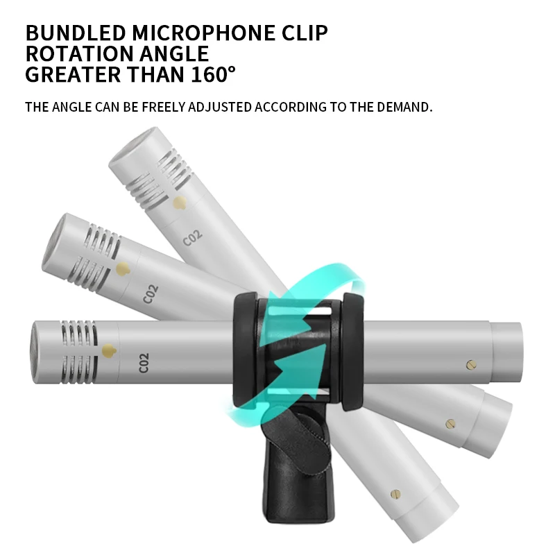 Set di 2 Clip per Microfono in Plastica, Accessori Professionali per Supporto Microfono C02