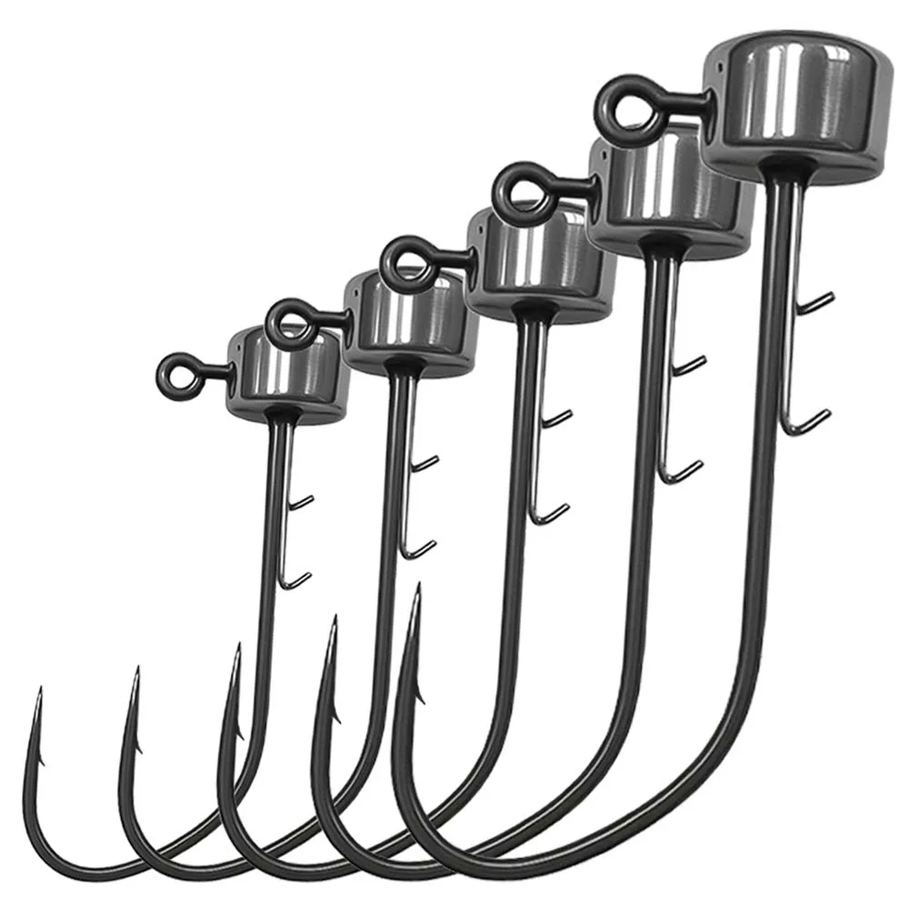 Zukibo 5pcs Tungsten Steel Ned Jig Hook Kit High Quality Jig Heads for Soft Worm T-Tail Lure - Image 6