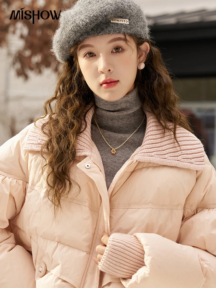 MISHOW Puffer Jacket Women Winter Fashion Short Windproof 90% White Duck Down Coat Korean Style New Outwear Female MXC58Y0034