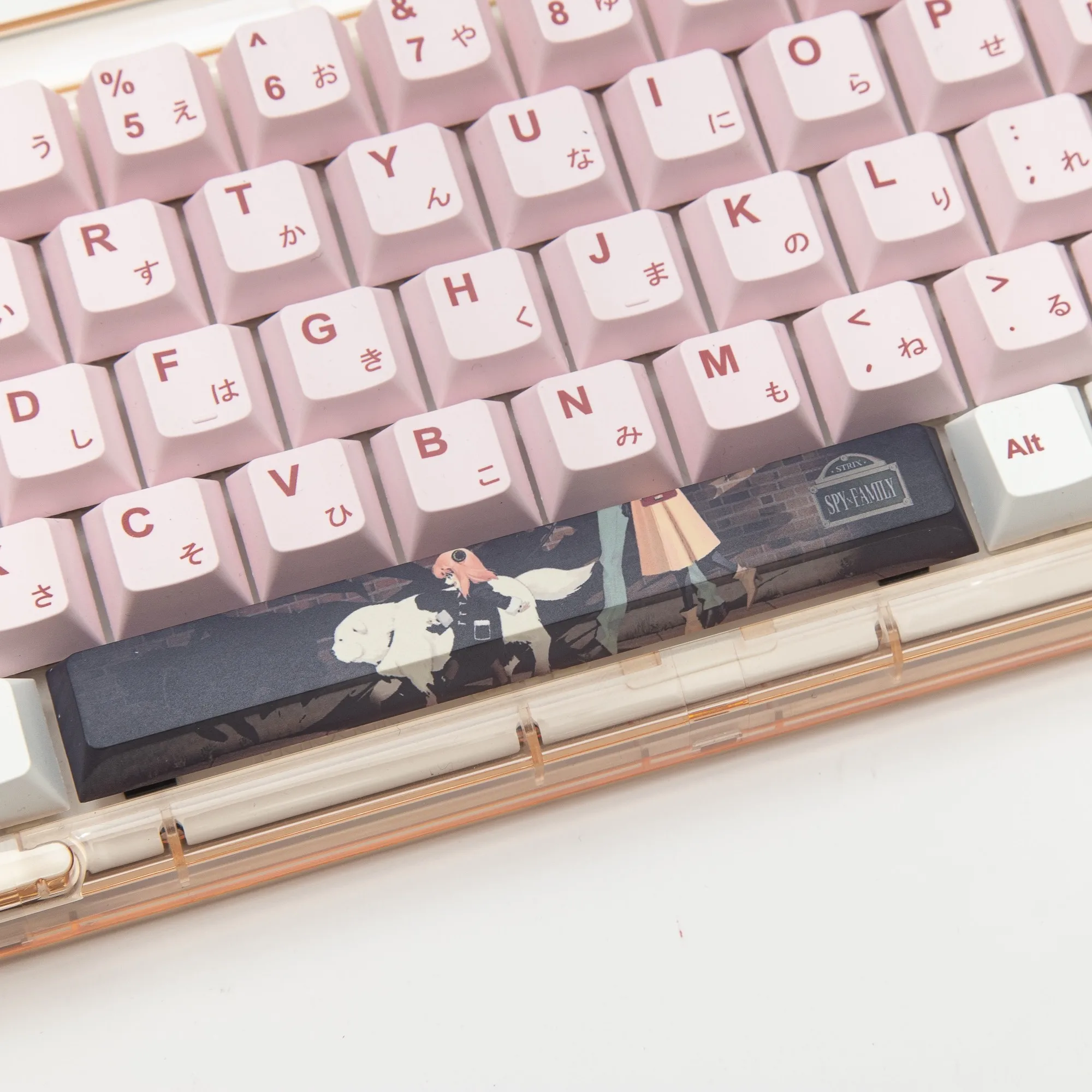 Pbt Keycaps Cereja Tintura Sub Keycap 140 Chave Japonês Minimalista Branco Rosa para Jogos Teclado Mecânico Personalizado dos Desenhos Animados - Imagem 4