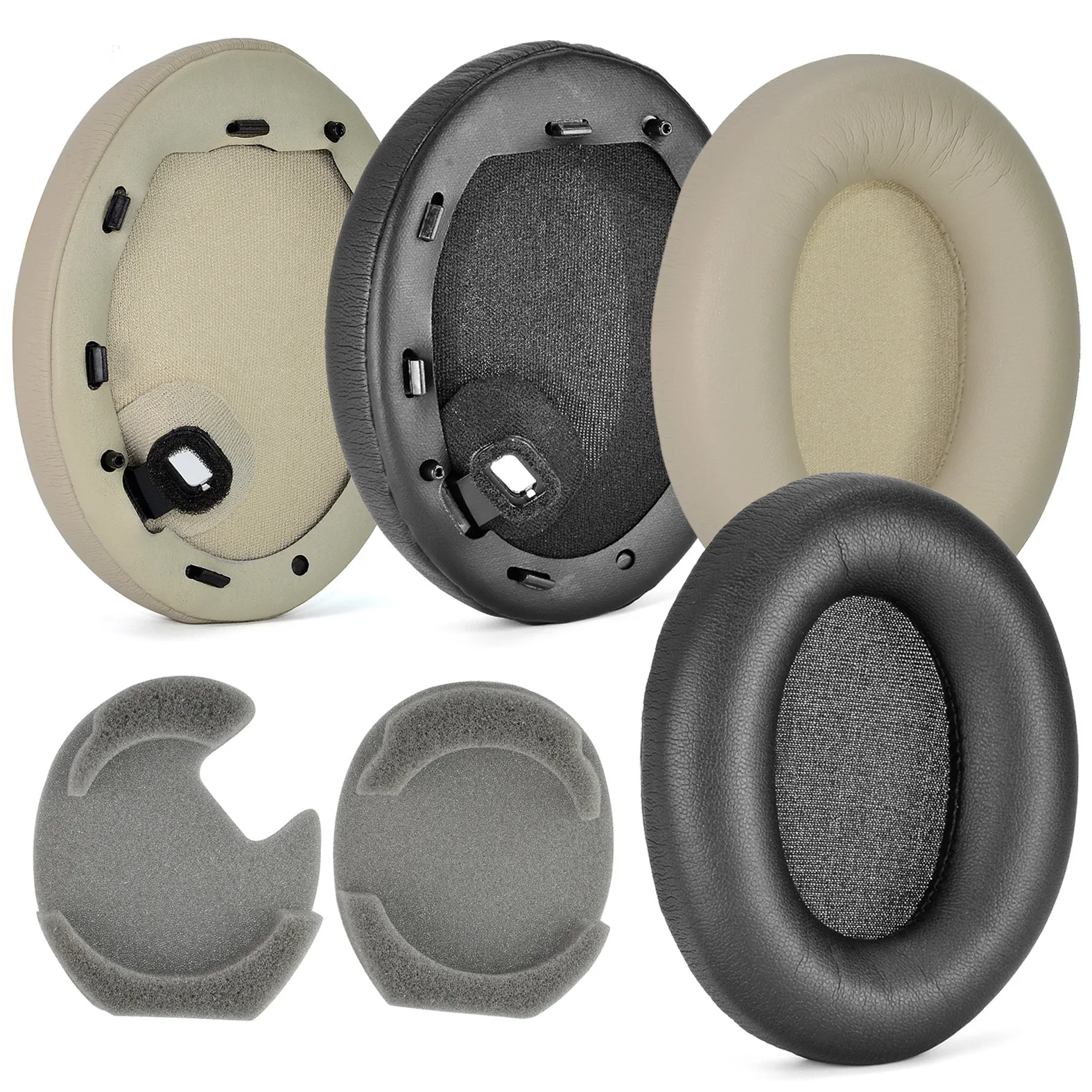 Premium Memory Foam Replacement Ear Cushions with Leather Cover