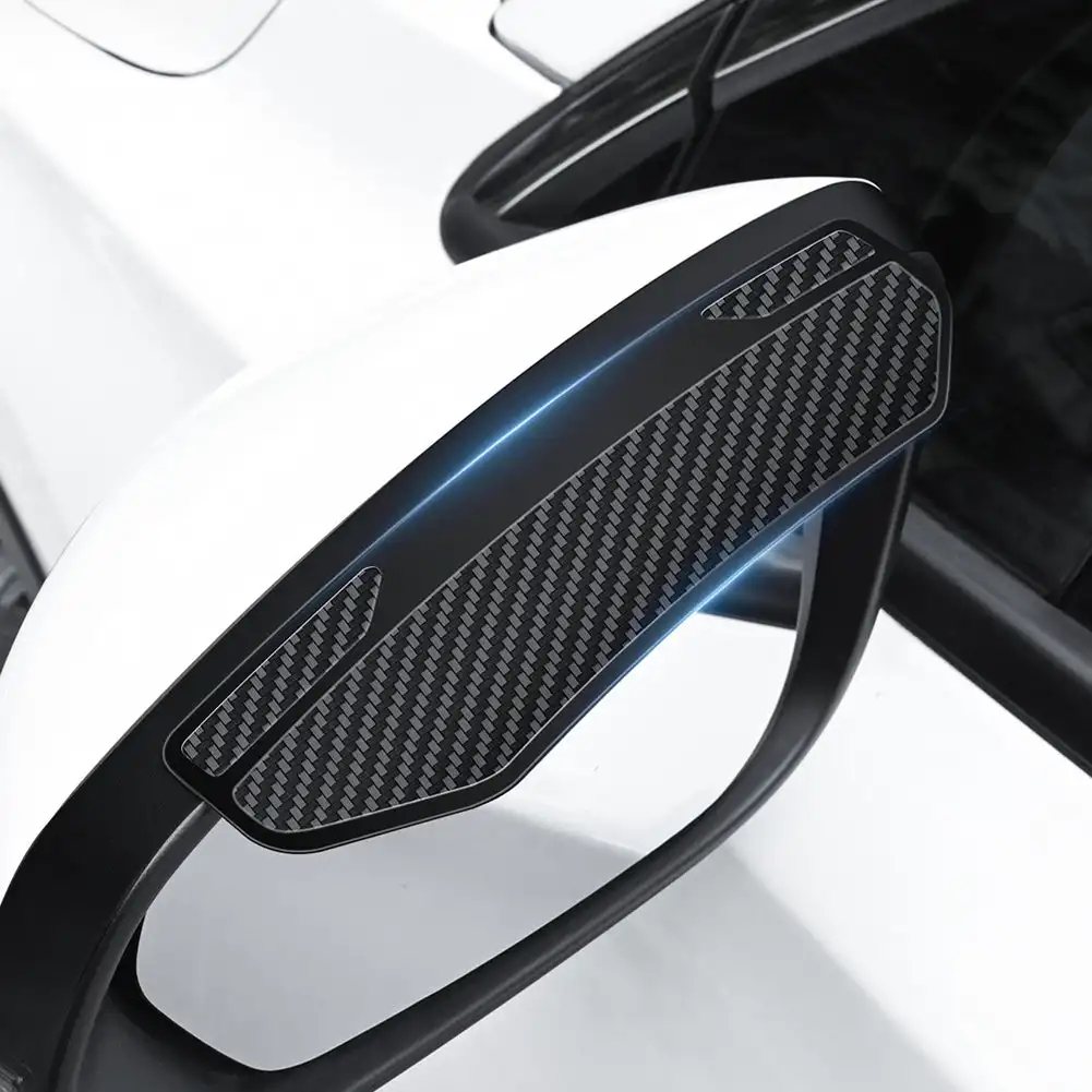 Car Rearview Mirror Rain Guard 2Pcs Carbon Fiber