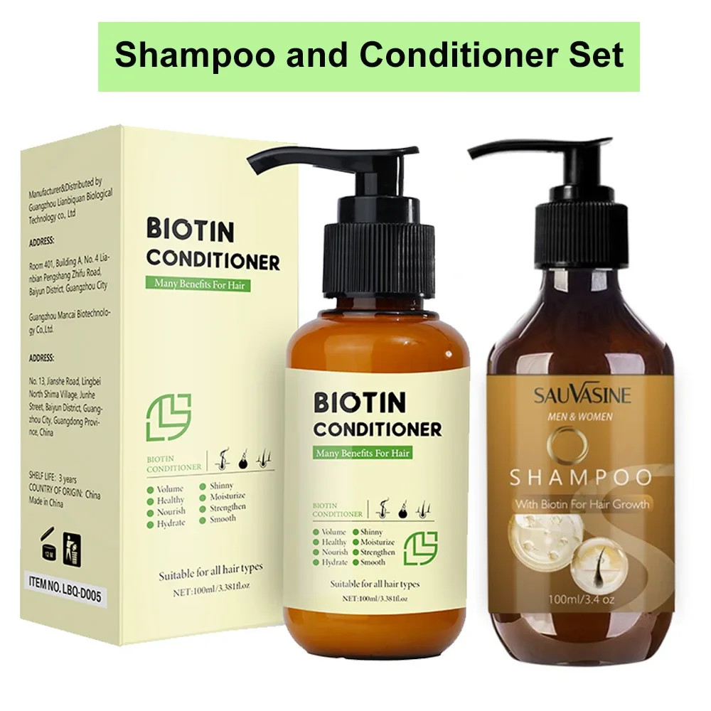 Biotin Shampoo and Conditioner Set for Hair Growth and Thinning Hair Thickening Formula for Loss Treatment For Men Women