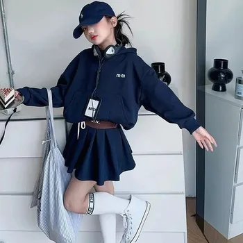 Set di Abbigliamento Casual Autunnale per Ragazze, Due Pezzi: Top a Maniche Lunghe + Gonna Corta, Set di Abbigliamento per Bambine e Ragazze dai 7 ai 17 Anni