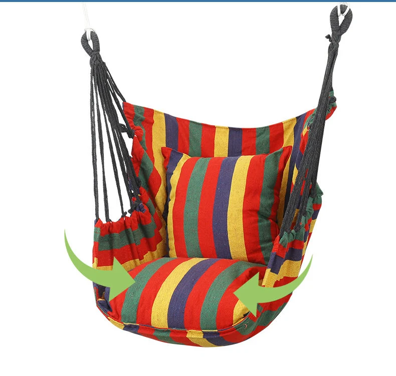 Camping Hammock Rattan Swing Chair Travel Canvas Hammock Garden Sports Dormitory Bedroom Hanging Chair Outdoor Swing Hanging Chair Adult Leisure