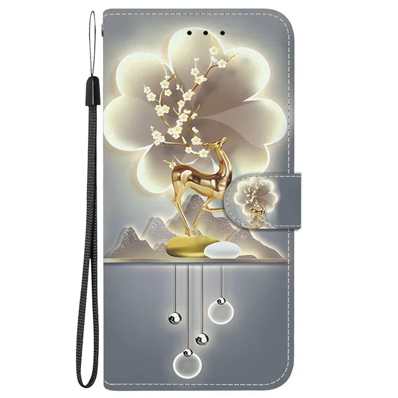 Flip Wallet Leather Case with Magnetic Stand and Cute 3D Pattern