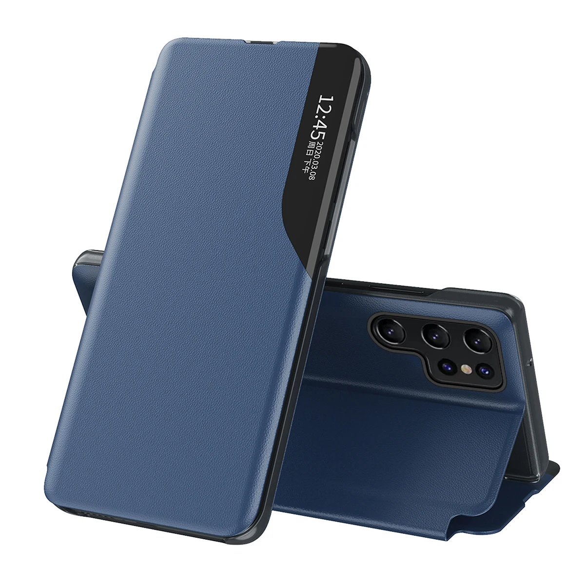 Premium Smart Window Flip Case - Magnetic Leather Cover