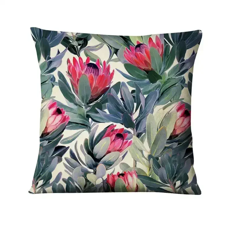 Green Plant Printed Cushion Decorative Pillow Tropical Palm Leaf  Home Pillow Decoration Almofadas Decorativas Para Sofa 45*45cm 6