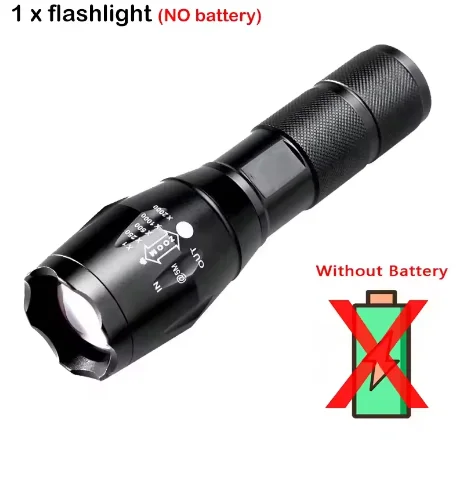 High Power T6 LED Flashlights Camping Torch 5 Light Modes Zoom Light Aluminum Alloys Waterproof Material External 18650 Battery 2
