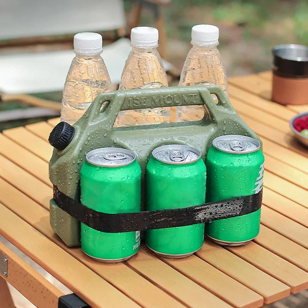 

1.6L Outdoor Cooling Bucket Efficient Insulation Six Hole Tank Ice Grid Hiking Fishing Water Bucket with Handle Bland Clamp Slot