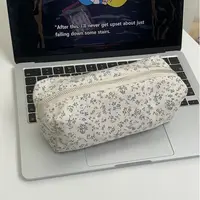INS Floral Print Pen Bag Large Capacity Multifunctional Pencil Case Stationery Organizer Students 1
