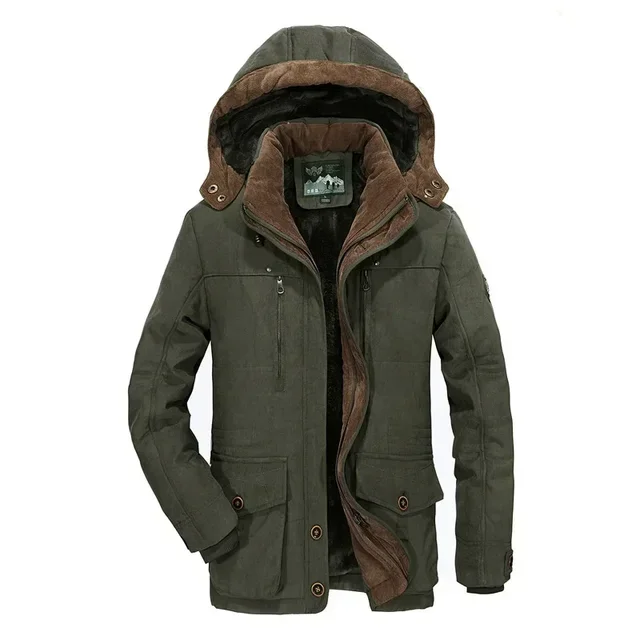 Premium Men's Hooded Multi-Pocket Warm Parka Jacket