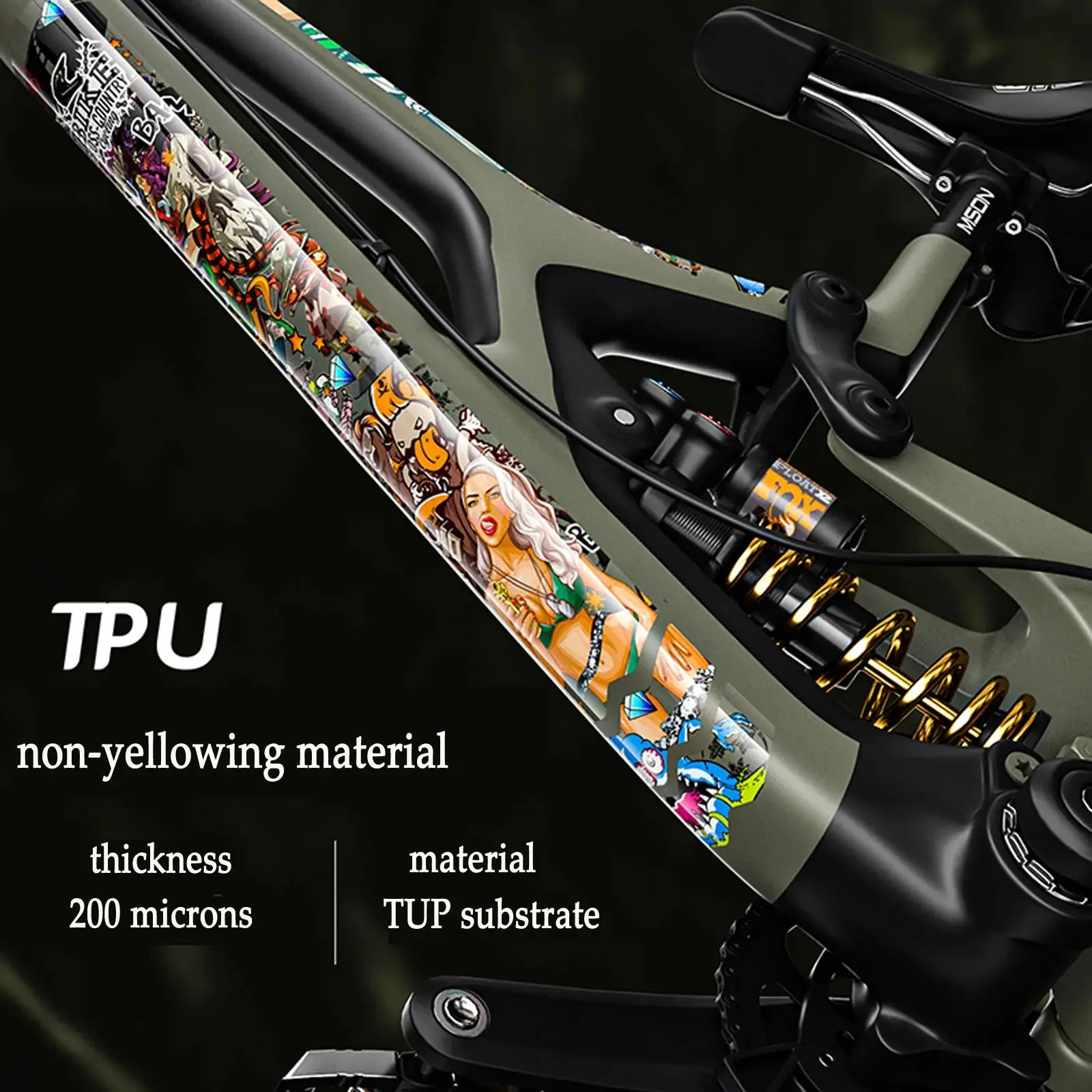 Bike Stickers Front Fork Decals Bicycle MTB Road Rock Shox PIKE DIY Racing Cycling Protect Film Kit