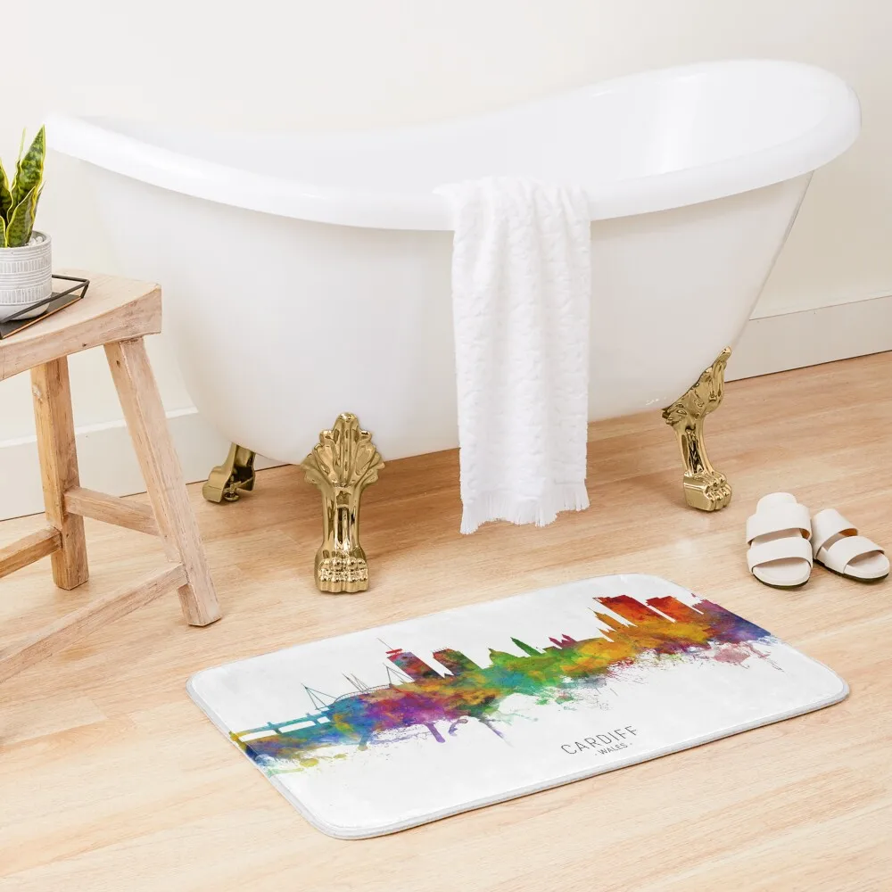 

Cardiff Wales Skyline Bath Mat Bathroom Accessories Sets Bathroom Floors Anti-Slip Bathtub Carpets For Bathrooms Mat