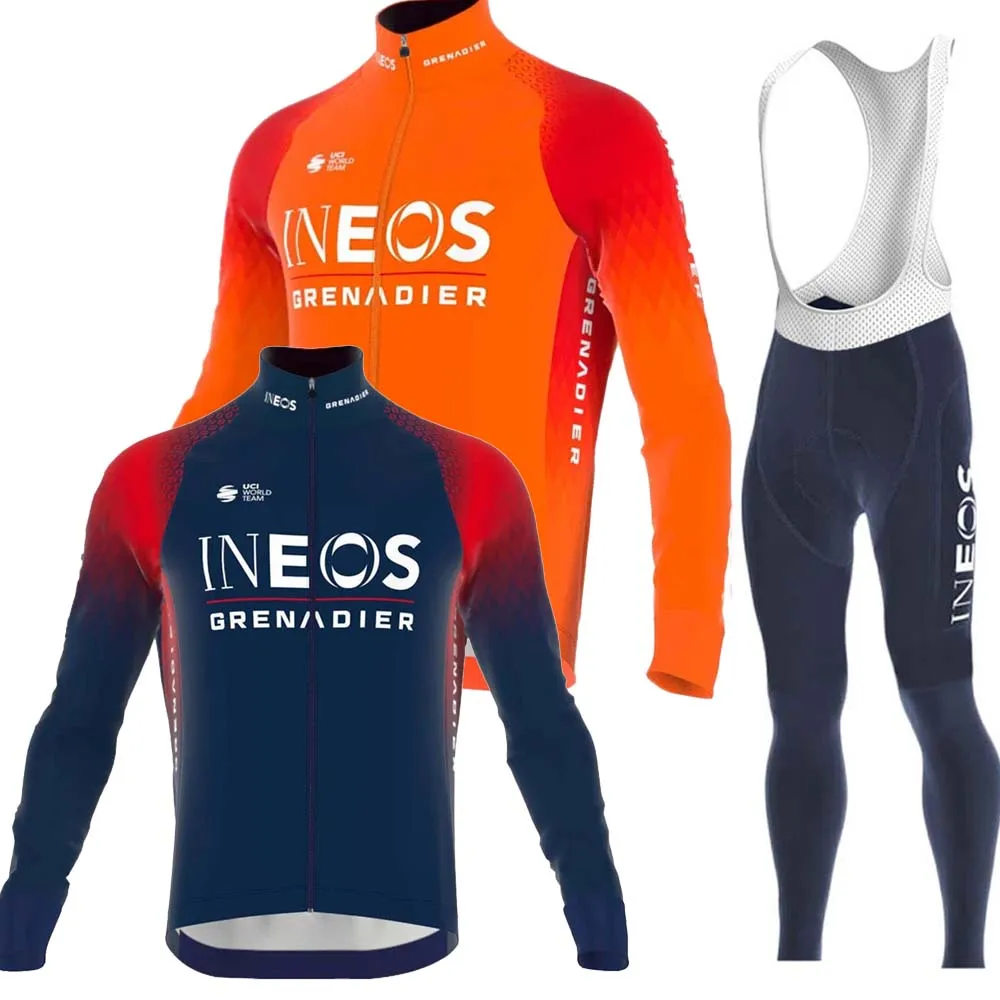 2022 Blue Orange Ineos Grenadier Team Cycling Jersey Set Mens Long