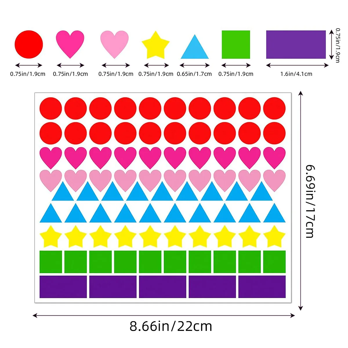 1008 PCS 다중 모양 컬러 코딩 스티커 7 색 6 모양 코딩 라벨 용 도트 스티커 어린이 DIY 학생 교실