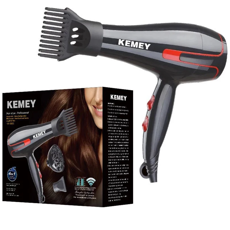 Kemei KM-8888 Hair Dryer High Quality EU Plug 220 Voltage Big Power Hair Dryer Dyson Airwrap Complete Set Hair 8 In 1  Dyson dyson supersonic hair dryer wall mount holder self ahesive hair dryers bracket for power plug diffuser and nozzles organizer