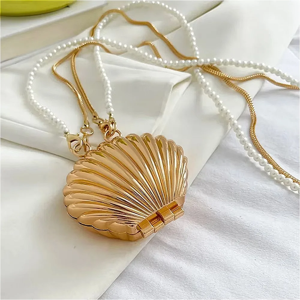 Summer Lipstick Bags for Women Fashion Pearl Mini Purse Crossbody Bag Gold Shell Bag Designer Shoulder crossbody bag women handbags