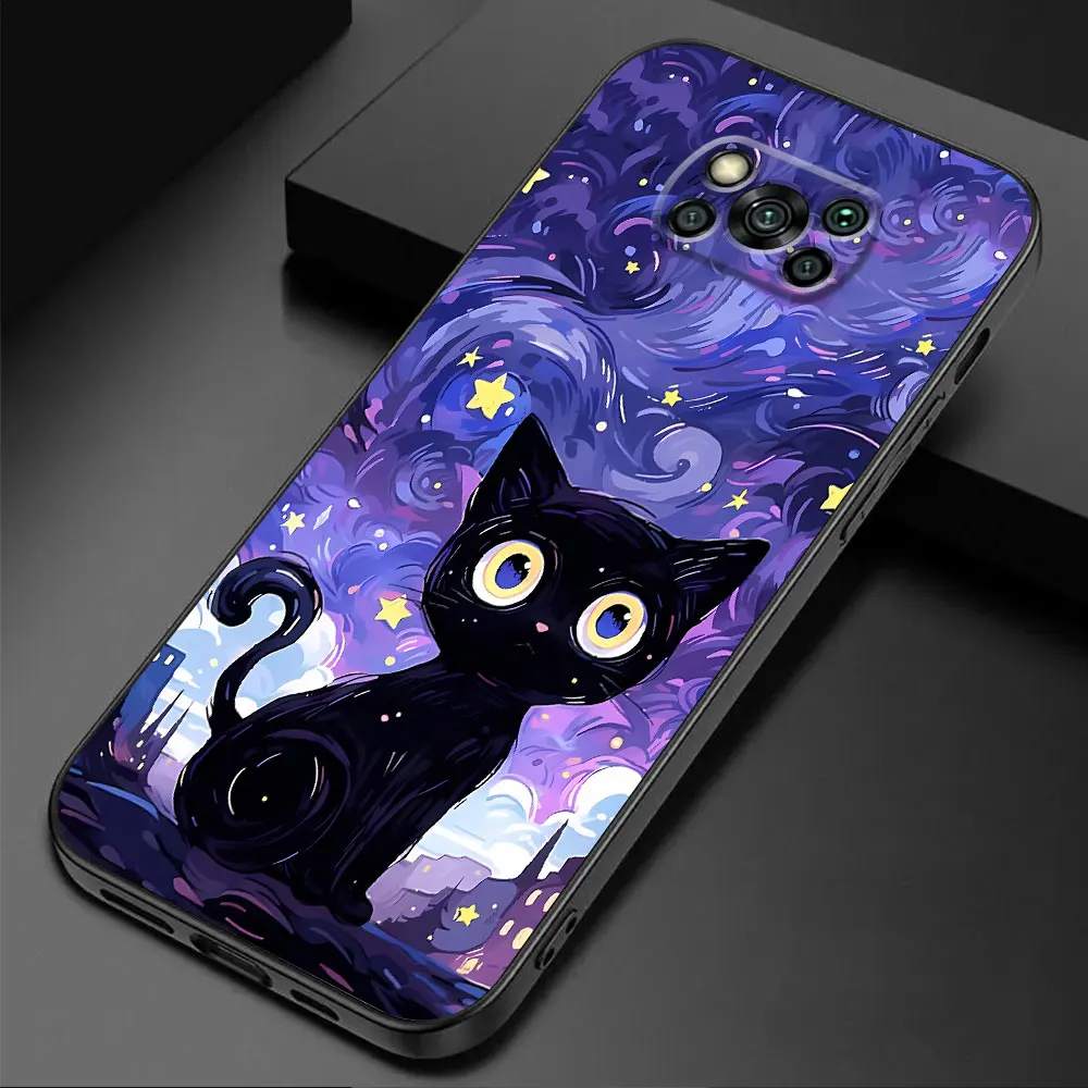 Starry Sky Cat Silicone Phone Case