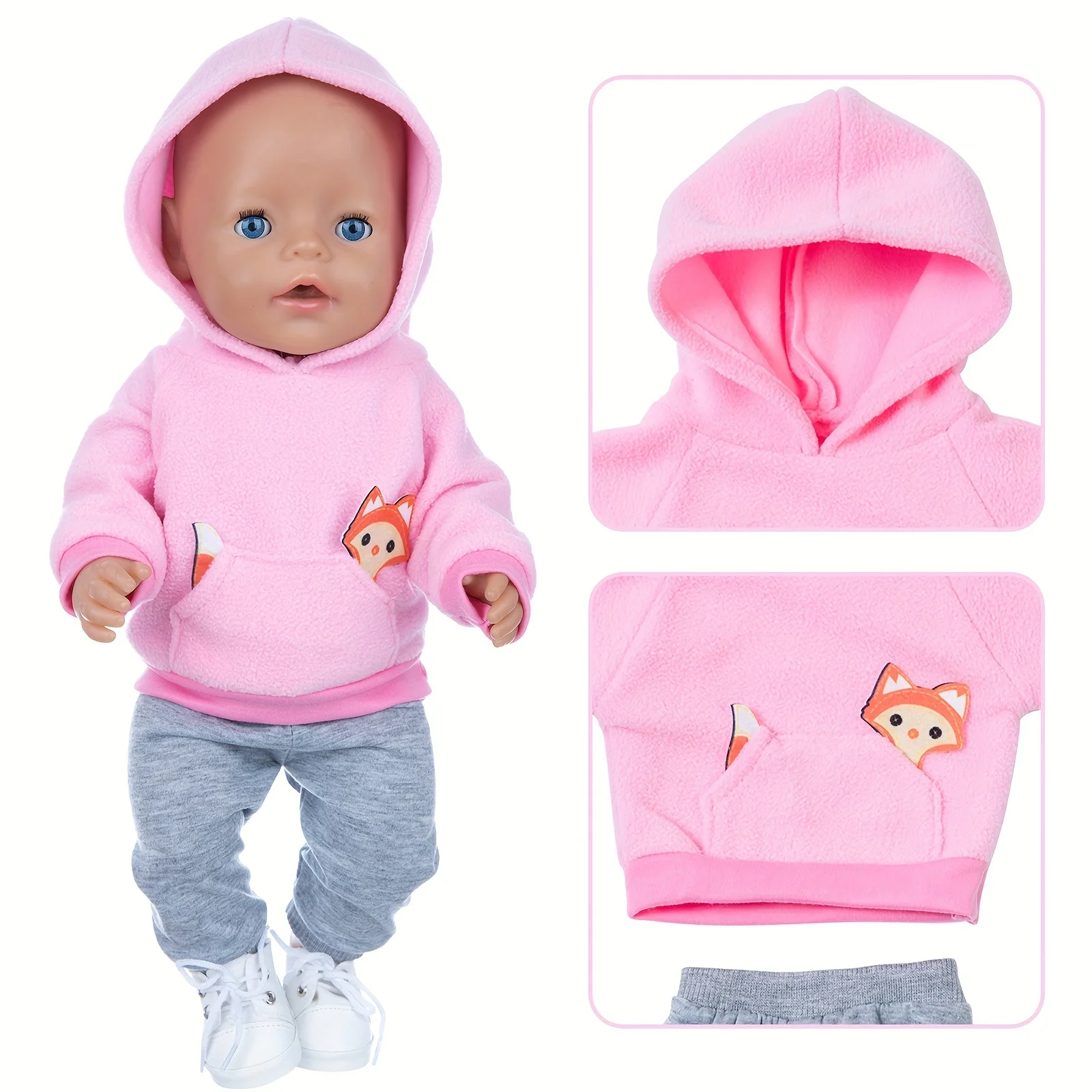 Little Fox Pullover-Set, Puppenkleidung, passend für 43 cm große Puppen, Schuhe und Puppe nicht im Lieferumfang enthalten – Detail 4