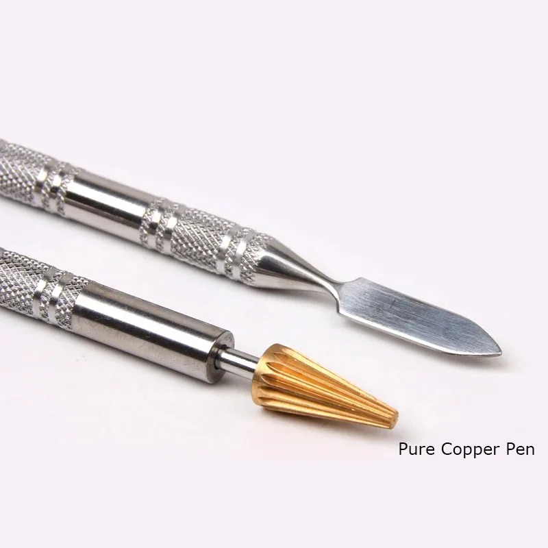 Leather Edge Oil Pen 1PC Brass Head Leather Dual Head Edge Oil Gluing Dye Pen Applicator Speedy Paint Roller Tool for leather tool leather dye pen
