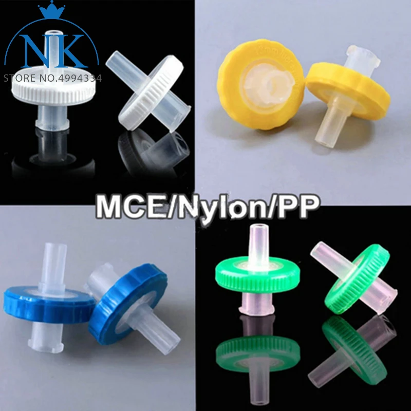 

100pcs/bag Lab Disposable13mm 25mm Plastic Syringe Filter with MCE/Nylon/PP Microporous Membrane