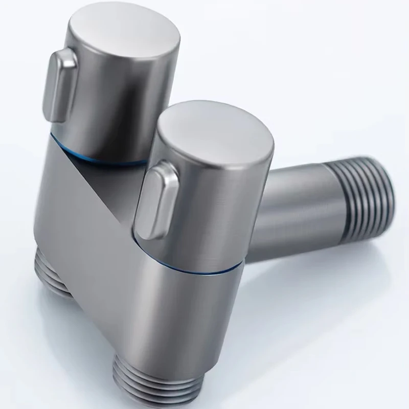 Zinc Alloy Angle Valve Wall Mount Toilet Bidet Sprayer Set One In Two Out Water Cleaning Sprayer for Bathroom Toilet Accessories