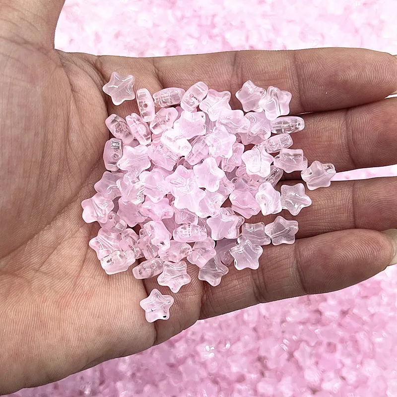 30pcs/lot 8mm Five-pointed Star Beads Czech Glass Loose Spacer Beads for Jewelry Making DIY Clothing Accessories glass beads