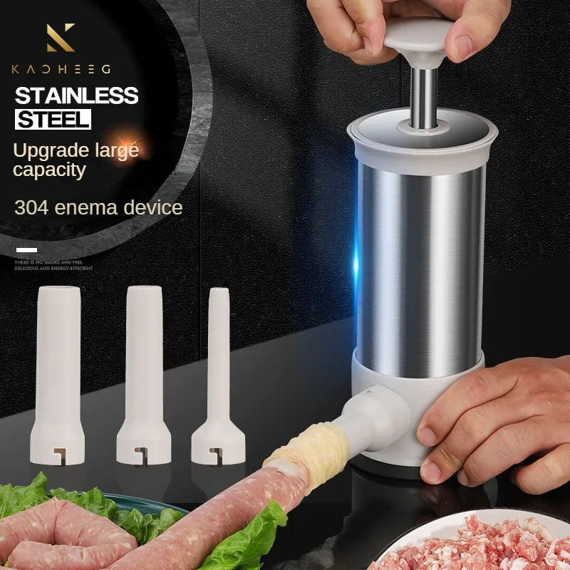 

Kitchen supplies stainless steel sausage enema machine large capacity household small manual enema machine hot dog sausage ma