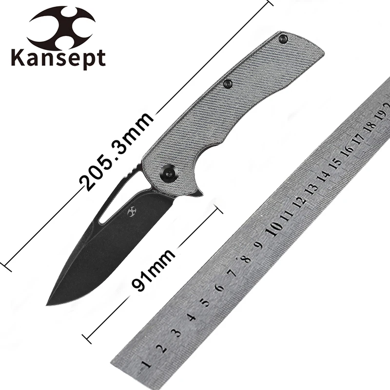 

Kansept Knives 2024 New Folding Knife Kryo T1001M Budget 12C28N Blade with Micarta Kim Ning Designed for Men Outdoor EDC Carry