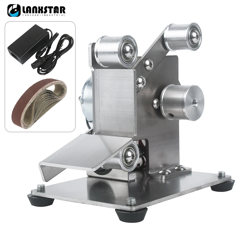 Ленточная шлифовальная мини-машинка с регулируемой скоростью, электрическая шлифовальная машинка, точилка для кромок, 10 ремней постоянного тока, 110 В ~ 220 В