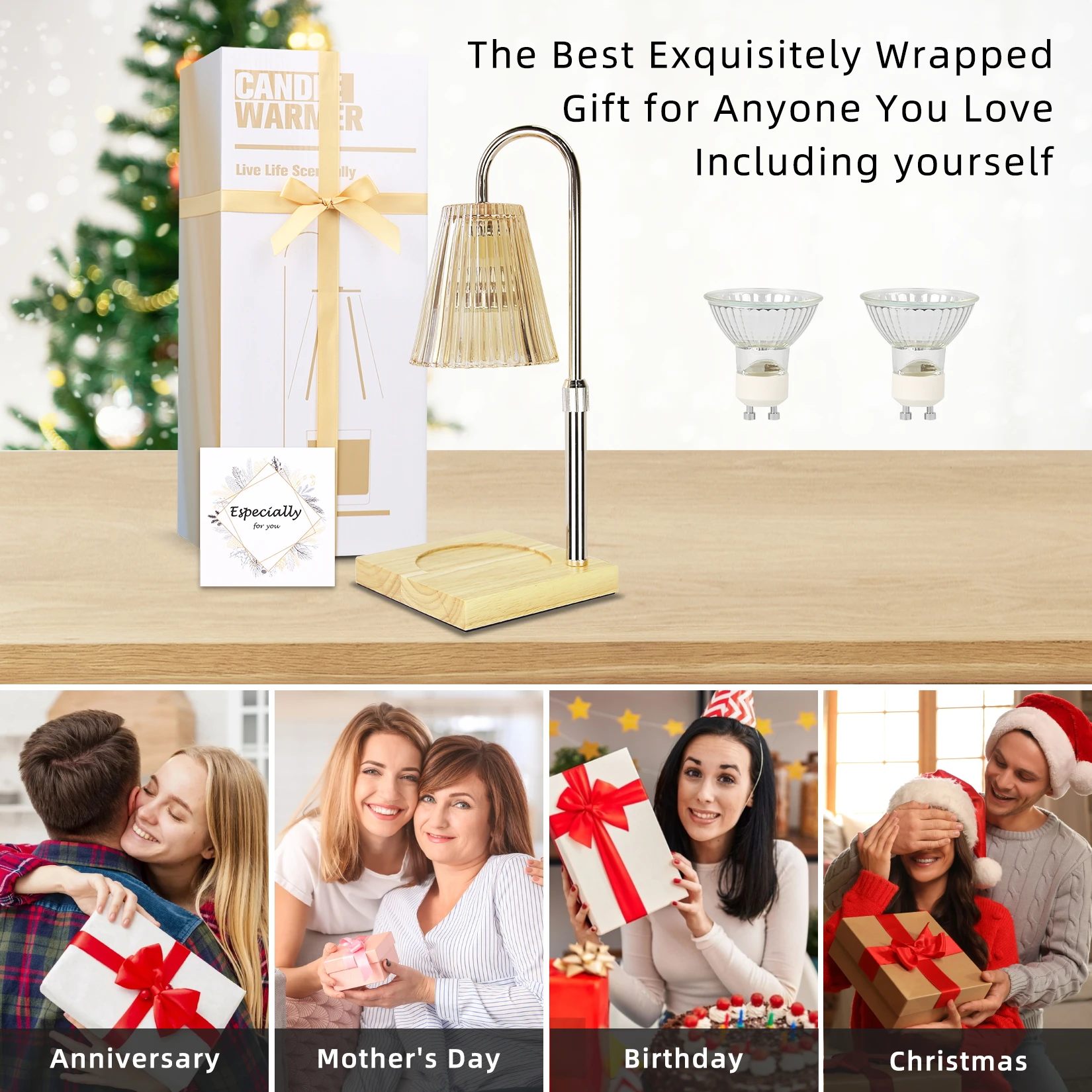 Table Lamps Led Candle Warmer Lamp for Home Decor Aromatherapy Melting Wax Night Light With Timer Dimming Desk Lights Girl Gift 4